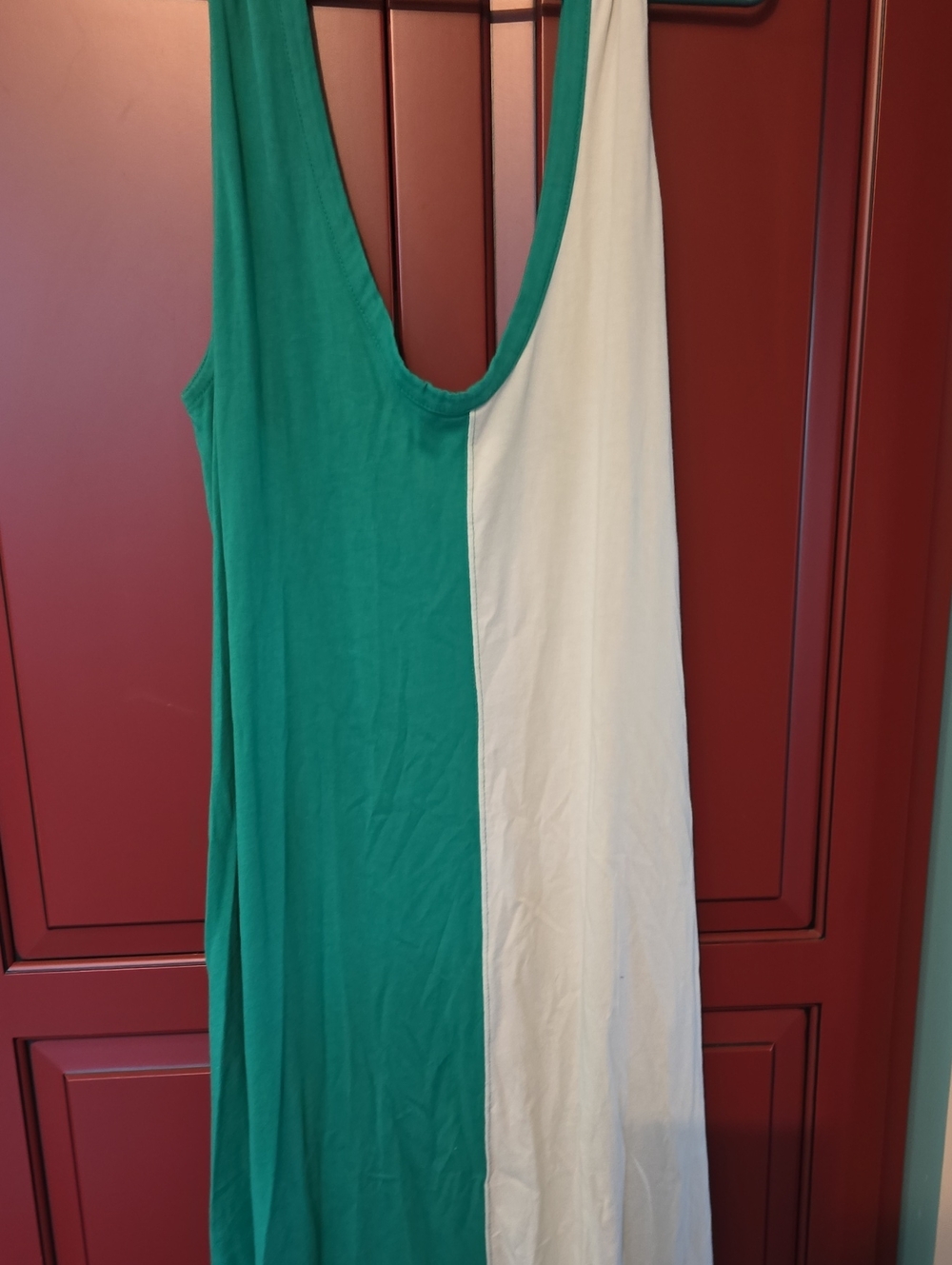 Green and Cream Colorblock Tank Dress Great With Cardi Free People Dress
